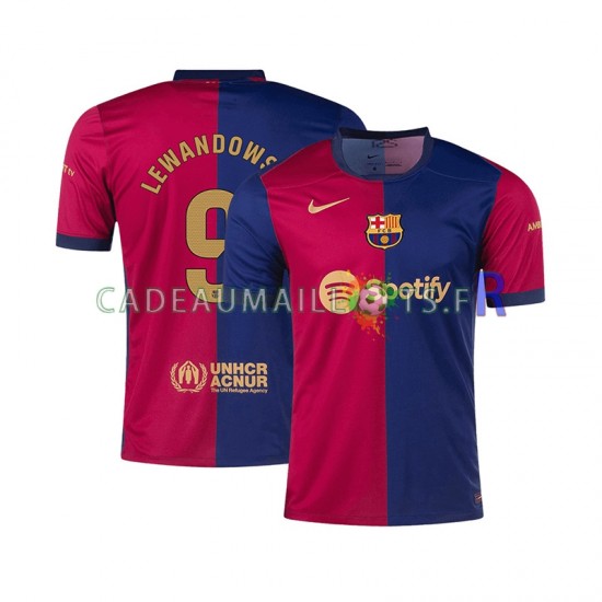 FC Barcelone Maillot avec flocage Robert Lewandowski 9 Domicile 2024-2025 ,Homme MC