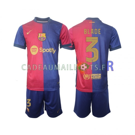 FC Barcelone Maillot avec flocage UCL Font Blade 3 Domicile 2024-2025 ,Tenue Enfant MC