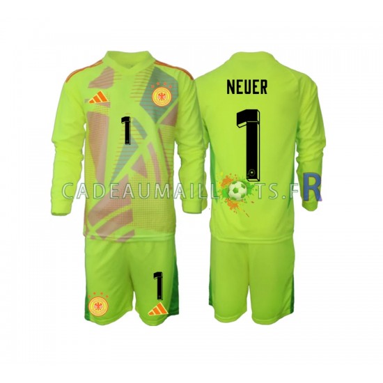 Allemagne Maillot avec flocage Manuel Neuer 1 Gardien Extérieur Euro 2024 ,Tenue Enfant ML