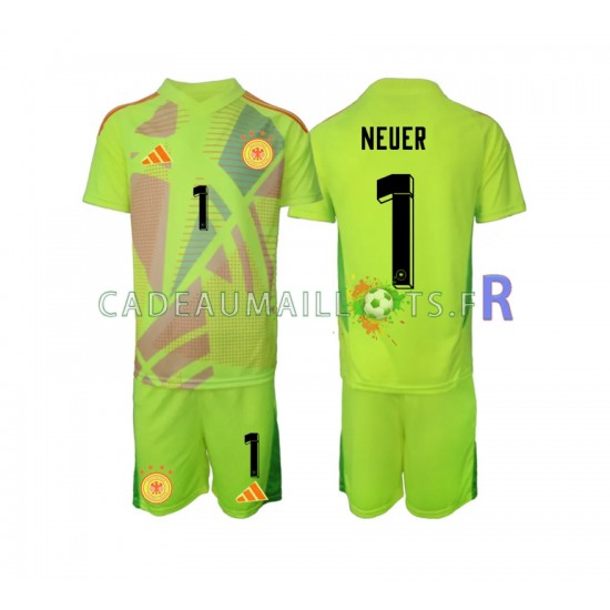 Allemagne Maillot avec flocage Manuel Neuer 1 Gardien Extérieur Euro 2024 ,Tenue Enfant MC