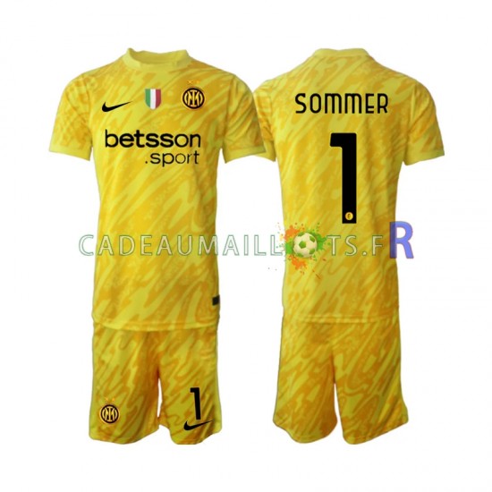 Inter Milan Maillot avec flocage Yann Sommer 1 Gardien Extérieur 2024-2025 ,Tenue Enfant MC