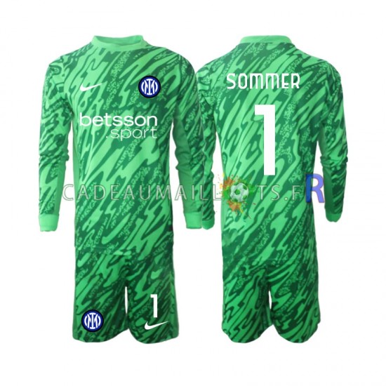 Inter Milan Maillot avec flocage Yann Sommer 1 Gardien Domicile 2024-2025 ,Tenue Enfant ML