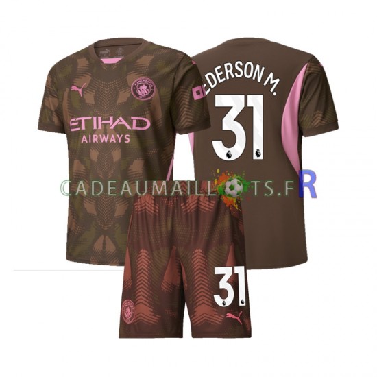 Manchester City Maillot avec flocage Ederson Moraes 31 Gardien Domicile 2024-2025 ,Tenue Enfant MC