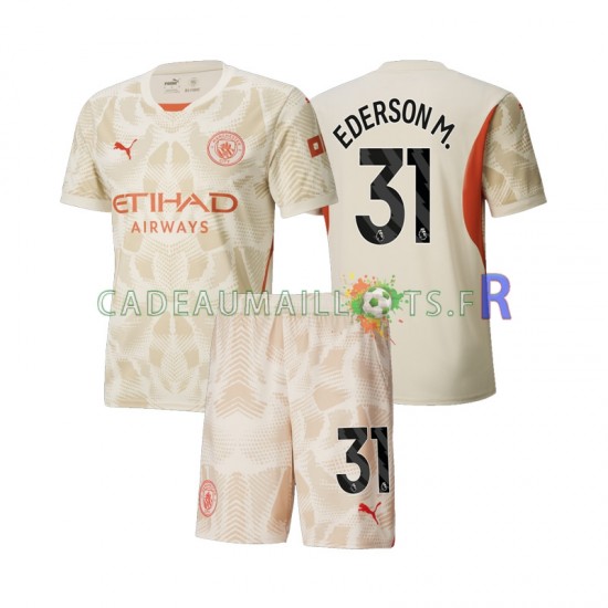 Manchester City Maillot avec flocage Ederson Moraes 31 Gardien 3ème 2024-2025 ,Tenue Enfant MC