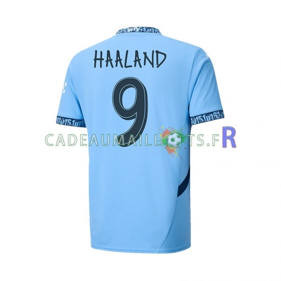 Manchester City Maillot avec flocage UCL Font Haaland 9 Domicile 2024-2025 ,Homme MC