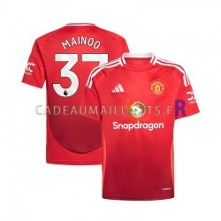 Manchester United Maillot avec flocage Rouge Kobbie Mainoo 37 Domicile 2024-2025 ,Homme MC