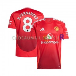 Manchester United Maillot avec flocage Rouge Bruno Fernandes 8 Domicile 2024-2025 ,Homme MC