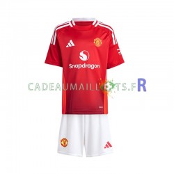 Manchester United Maillot avec flocage Rouge Domicile 2024-2025 ,Tenue Enfant MC