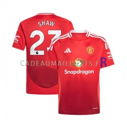 Manchester United Maillot avec flocage Rouge Luke Shaw 23 Domicile 2024-2025 ,Homme MC