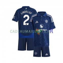 Manchester United Maillot avec flocage Rouge Victor Lindelof 2 Extérieur 2024-2025 ,Tenue Enfant MC