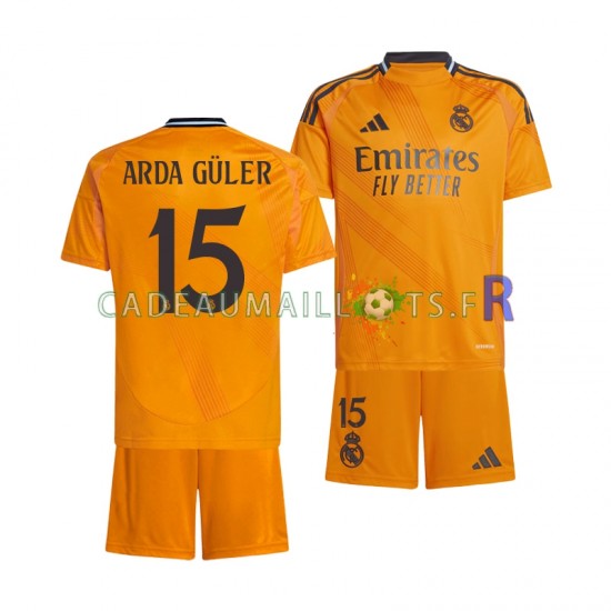 Real Madrid Maillot avec flocage Arda Guler 15 Extérieur 2024-2025 ,Tenue Enfant MC