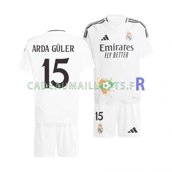 Real Madrid Maillot avec flocage Arda Guler 15 Domicile 2024-2025 ,Tenue Enfant MC