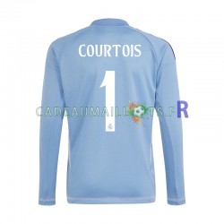 Real Madrid Maillot avec flocage Bleu Thibaut Courtois 1 Gardien Domicile 2024-2025 ,Homme ML