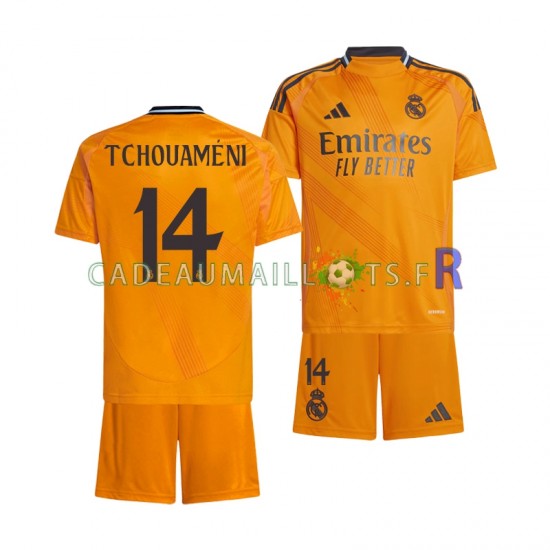 Real Madrid Maillot avec flocage Tchouameni 14 Extérieur 2024-2025 ,Tenue Enfant MC