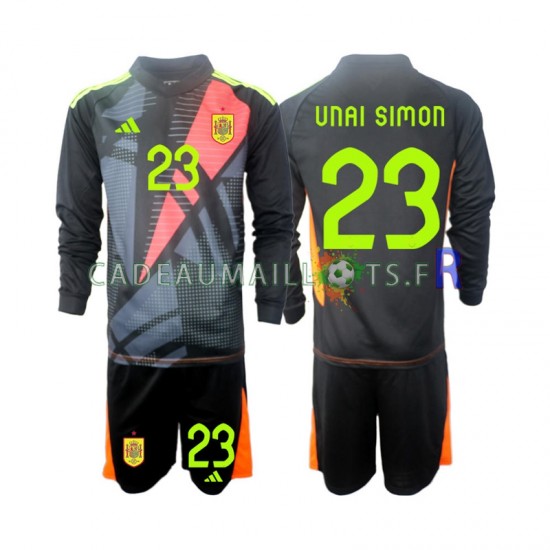 Espagne Maillot avec flocage Unai Simon 23 Gardien Extérieur Euro 2024 ,Tenue Enfant ML