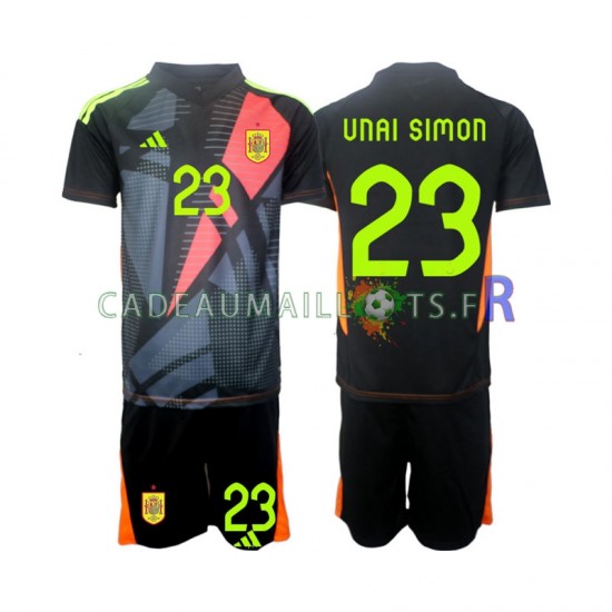 Espagne Maillot avec flocage Unai Simon 23 Gardien Extérieur Euro 2024 ,Tenue Enfant MC