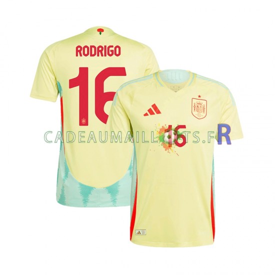 Espagne Maillot avec flocage RODRIGO 16 Extérieur Euro 2024 ,Homme MC