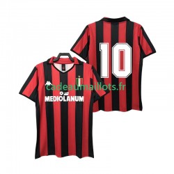AC Milan Maillot avec flocage 10 Rétro Domicile 1988 1989 ,Homme MC