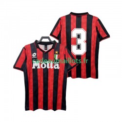 AC Milan Maillot avec flocage 3 Rétro Domicile 1993 1994 ,Homme MC
