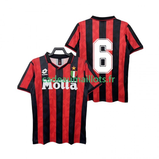 AC Milan Maillot avec flocage 6 Rétro Domicile 1993 1994 ,Homme MC
