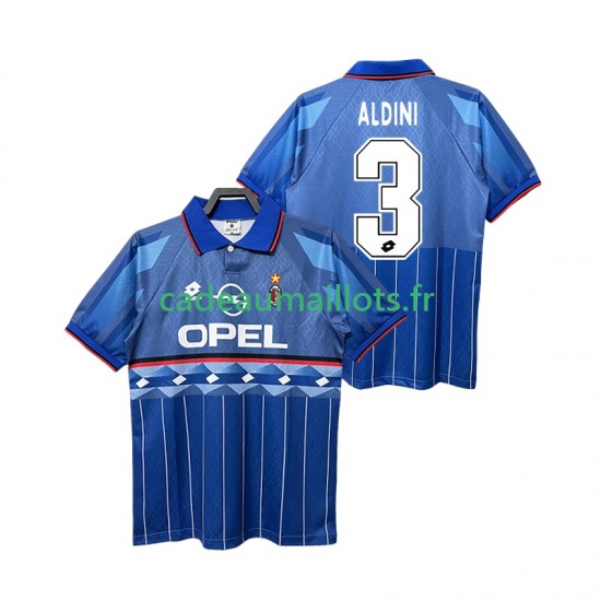 AC Milan Maillot avec flocage ALDINI 3 Rétro Extérieur 1995 1996 ,Homme MC
