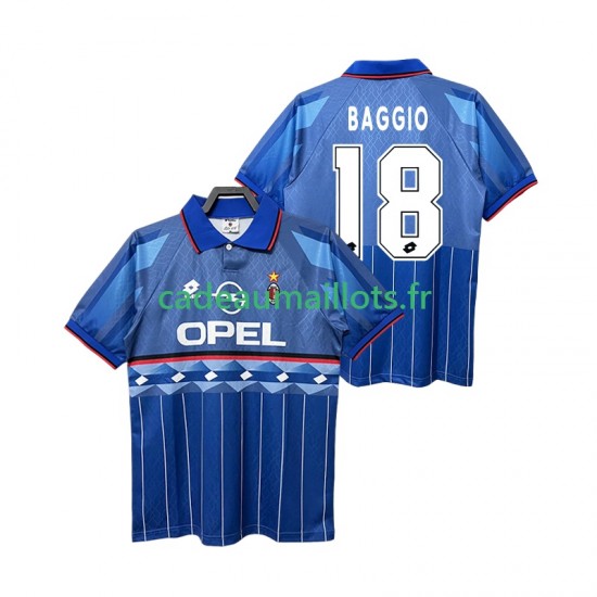 AC Milan Maillot avec flocage BAGGIO 18 Rétro Extérieur 1995 1996 ,Homme MC