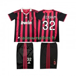AC Milan Maillot avec flocage BECKHAM 32 Rétro Domicile 2009 2010 ,Tenue Enfant MC