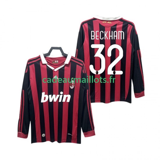 AC Milan Maillot avec flocage BECKHAM 32 Rétro Domicile 2009 2010 ,Homme ML