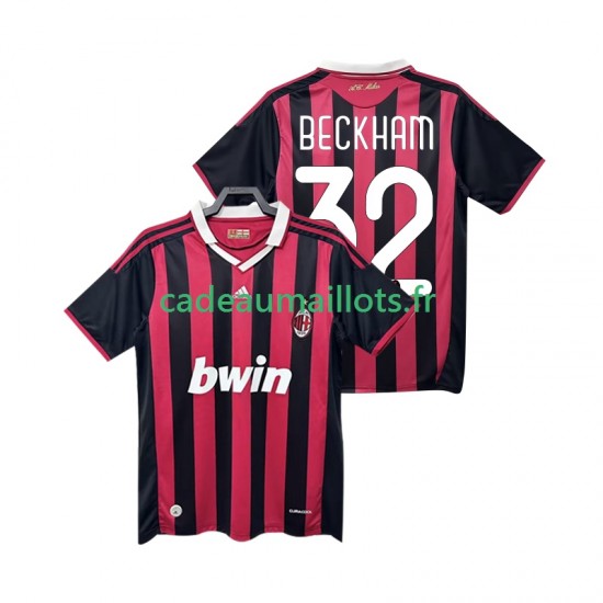 AC Milan Maillot avec flocage BECKHAM 32 Rétro Domicile 2009 2010 ,Homme MC