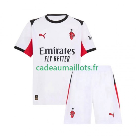 AC Milan Maillot avec flocage Extérieur 2025-2026 ,Tenue Enfant MC