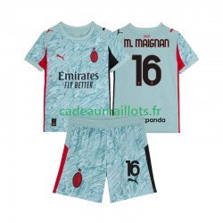 AC Milan Maillot avec flocage Mike Maignan 16 Gardien Domicile 2025-2026 ,Tenue Enfant MC