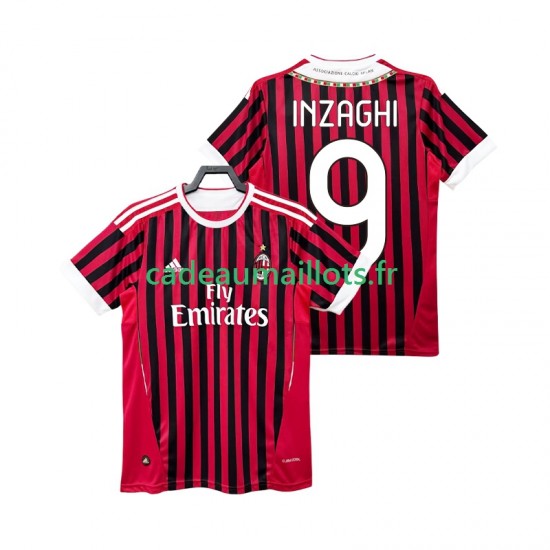 AC Milan Maillot avec flocage INZAGHI 9 Rétro Domicile 2011 2012 ,Homme MC