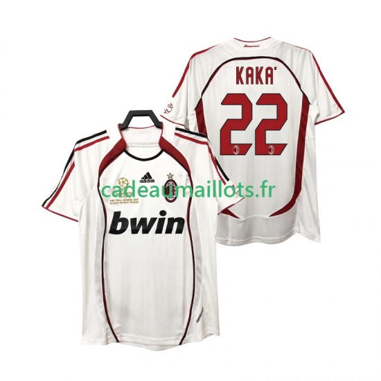 AC Milan Maillot avec flocage KAKA 22 Rétro Extérieur 2006 2007 ,Homme MC