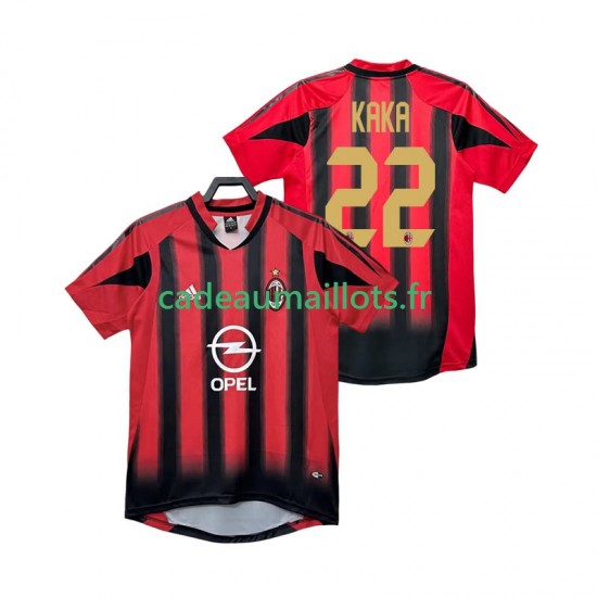 AC Milan Maillot avec flocage KAKA 22 Rétro Domicile 1999 1998 ,Homme MC