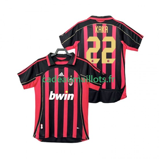 AC Milan Maillot avec flocage KAKA 22 Rétro Domicile 2006 2007 ,Homme MC