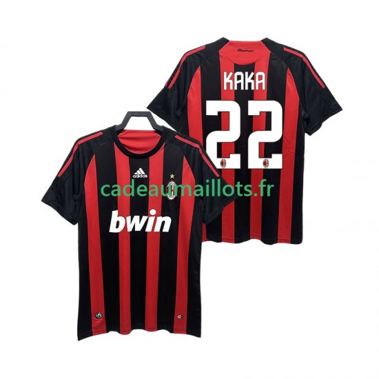 AC Milan Maillot avec flocage KAKA 22 Rétro Domicile 2008 2009 ,Homme MC