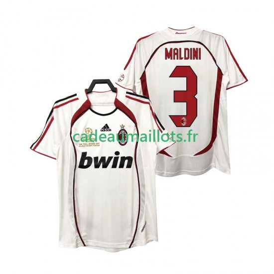 AC Milan Maillot avec flocage MALDINI 3 Rétro Extérieur 2006 2007 ,Homme MC