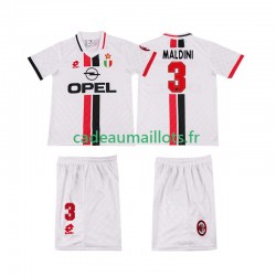 AC Milan Maillot avec flocage MALDINI 3 Rétro Extérieur 1996 2004 ,Tenue Enfant MC