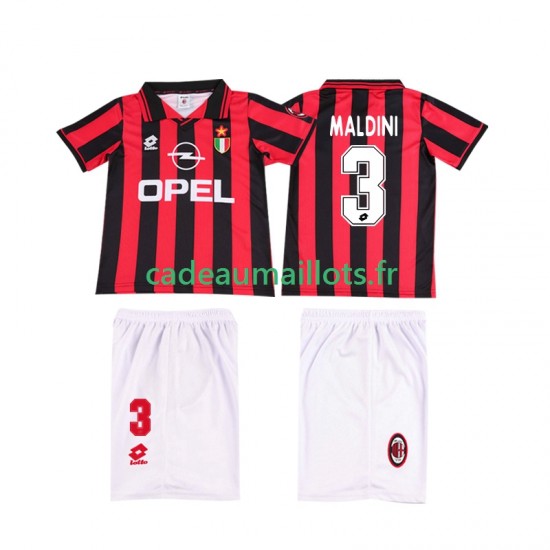 AC Milan Maillot avec flocage MALDINI 3 Rétro Domicile 1996 2004 ,Tenue Enfant MC