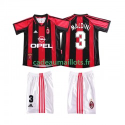 AC Milan Maillot avec flocage MALDINI 3 Rétro Domicile 1988 2002 ,Tenue Enfant MC