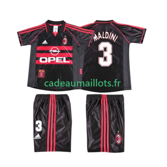 AC Milan Maillot avec flocage MALDINI 3 Rétro 3ème 1988 2002 ,Tenue Enfant MC