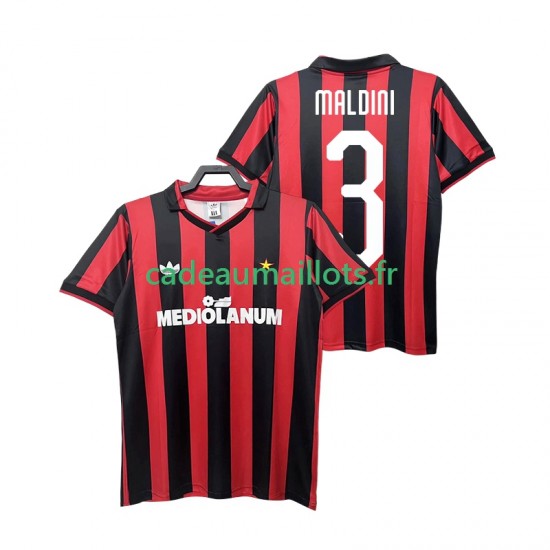 AC Milan Maillot avec flocage MALDINI 3 Rétro Domicile 1990 1991 ,Homme MC
