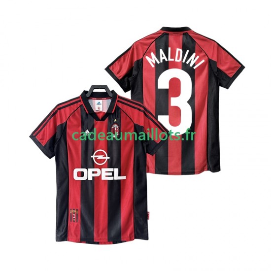 AC Milan Maillot avec flocage MALDINI 3 Rétro Domicile 1988 2002 ,Homme MC