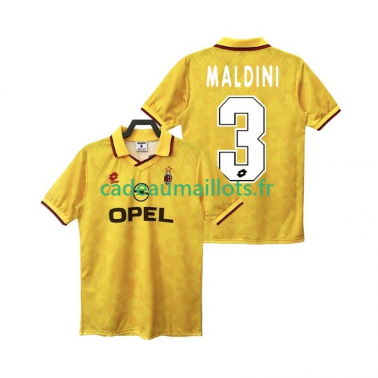 AC Milan Maillot avec flocage MALDINI 3 Rétro 3ème 1995 1996 ,Homme MC