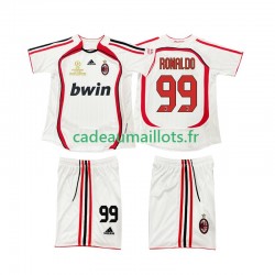 AC Milan Maillot avec flocage RONALDO 9 Rétro Extérieur 2006 2007 ,Tenue Enfant MC