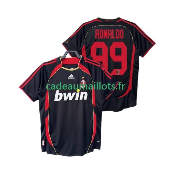 AC Milan Maillot avec flocage RONALDO 99 Rétro 3ème 2006 2007 ,Homme MC