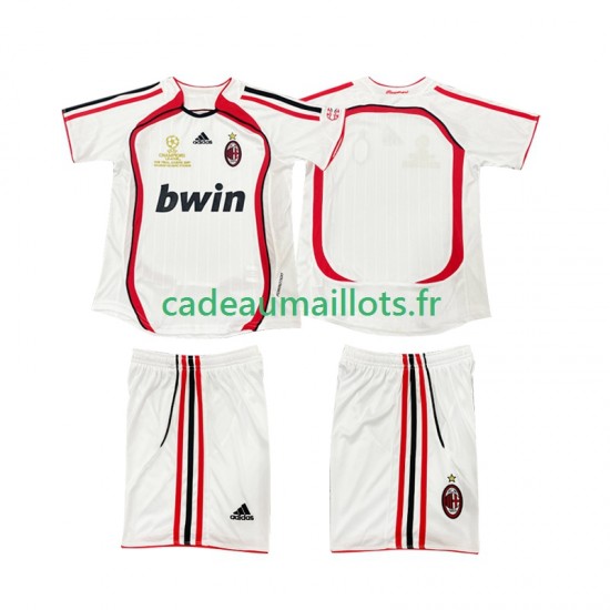 AC Milan Maillot avec flocage Rétro Extérieur 2006 2007 ,Tenue Enfant MC