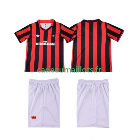 AC Milan Maillot avec flocage Rétro Domicile 1990 1991 ,Tenue Enfant MC