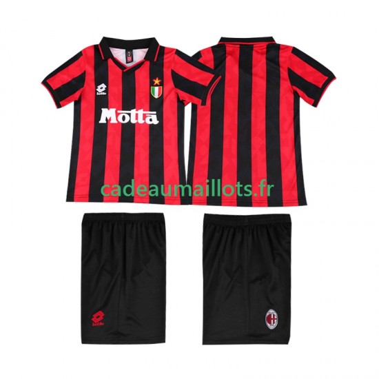 AC Milan Maillot avec flocage Rétro Domicile 1993 1994 ,Tenue Enfant MC