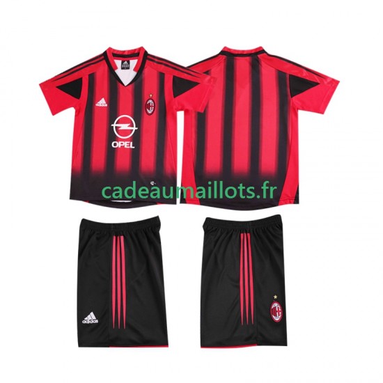 AC Milan Maillot avec flocage Rétro Domicile 1999 1998 ,Tenue Enfant MC